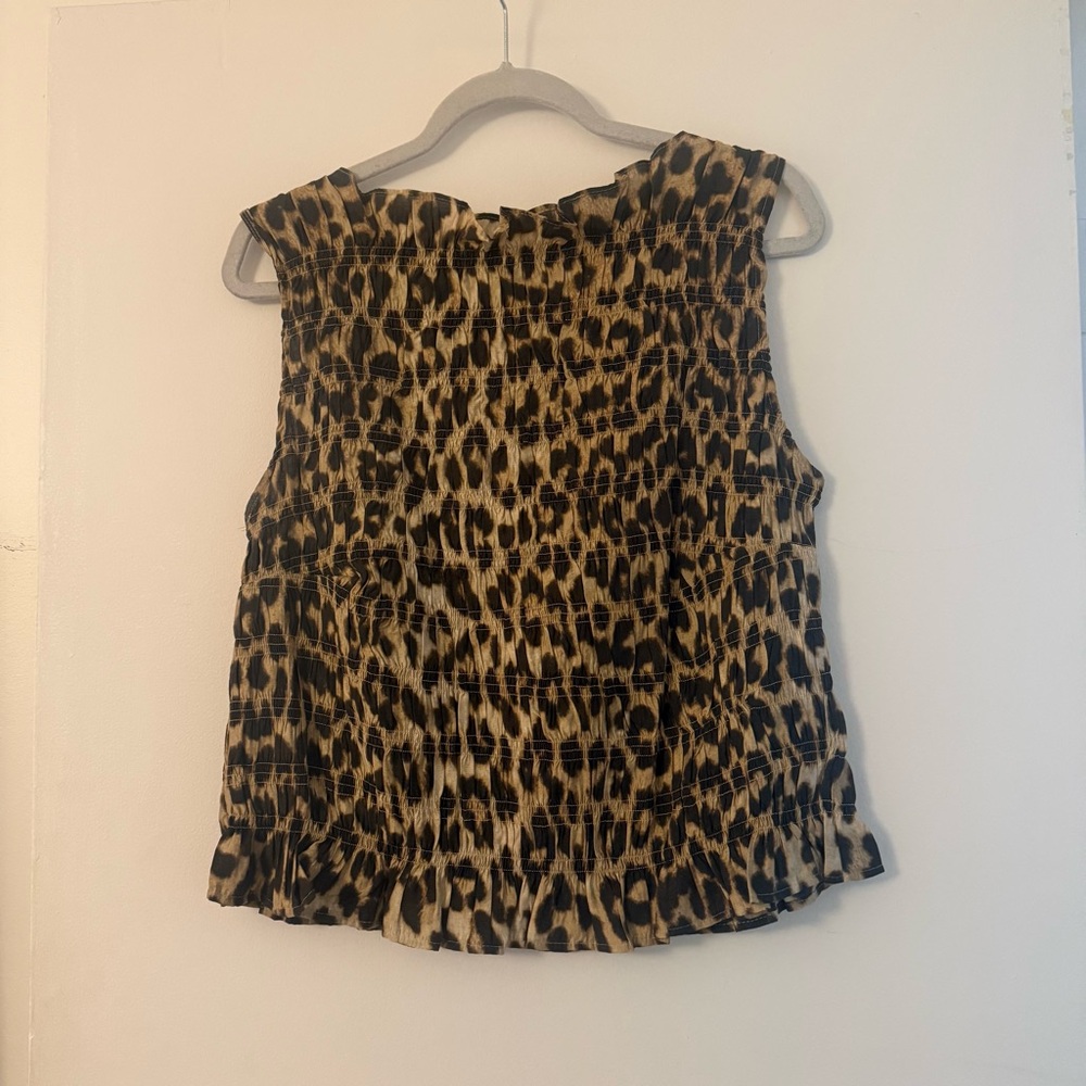 H&M Leopard Smocked Sleeveless Camisole